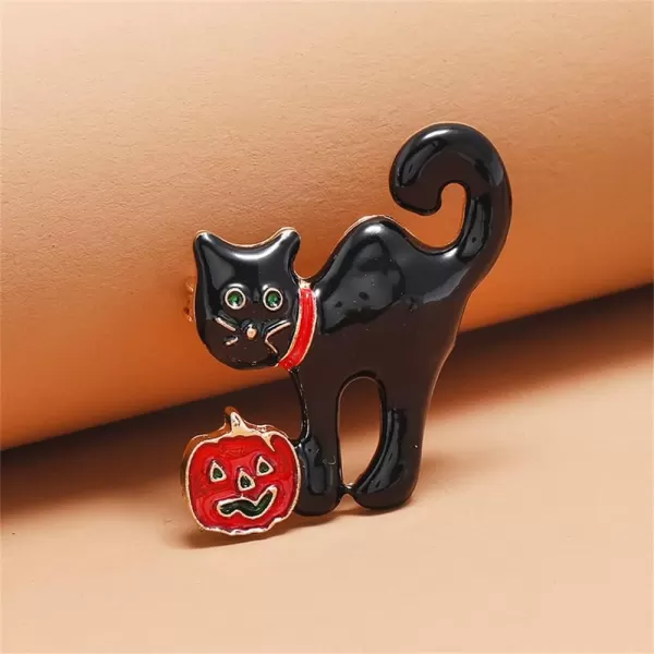 Enamel Cat Pumpkin Brooch Pin for Women Girls Teens Fashion Cute Black Kitten Animal Halloween Statement Brooches Lapel Breastpin Badge Dress Suit Scarft Accessories Creative Holiday Party Jewelry Unisex GiftEnamel Cat Pumpkin Brooch Pin for Women Girls Teens Fashion Cute Black Kitten Animal Halloween Statement Brooches Lapel Breastpin Badge Dress Suit Scarft Accessories Creative Holiday Party Jewelry Unisex Gift