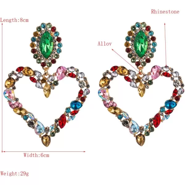 Exaggerated Big Love Heart Statement Drop Dangle Earrings for Women Girls Colorful Cubic Zirconia Charms Dangling Stud Fashion Wedding Birthday Y2K Party Jewelry Delicate Gifts Colored CZExaggerated Big Love Heart Statement Drop Dangle Earrings for Women Girls Colorful Cubic Zirconia Charms Dangling Stud Fashion Wedding Birthday Y2K Party Jewelry Delicate Gifts Colored CZ
