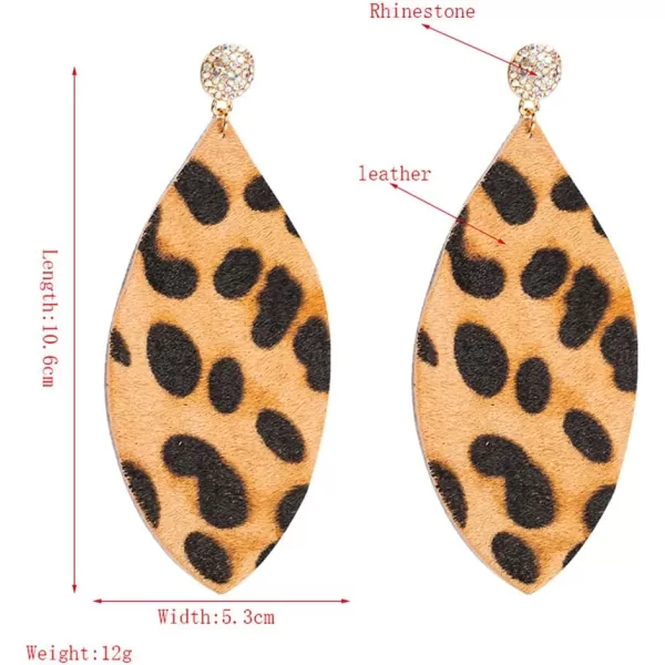 Exaggerated Leopard Print Leather Leaf Dangle Drop Earrings for Women Girls Boho Long Big Handmade Statement Hook Stud Earrings Vintage Bhemian Lightweight Jewelry SimpleExaggerated Leopard Print Leather Leaf Dangle Drop Earrings for Women Girls Boho Long Big Handmade Statement Hook Stud Earrings Vintage Bhemian Lightweight Jewelry Simple