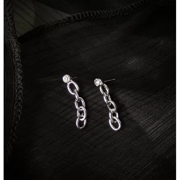 Fashion Chain Crystal Drop Dangle Earrings for Women Girls 925 Sterling Silver Stud Post Hypoallergenic Hip Hop Geometric Tassel Dangling Lightweight Punk Unique Jewelry BFF GiftsFashion Chain Crystal Drop Dangle Earrings for Women Girls 925 Sterling Silver Stud Post Hypoallergenic Hip Hop Geometric Tassel Dangling Lightweight Punk Unique Jewelry BFF Gifts