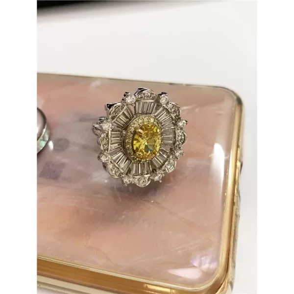 Fashion Diamond Flower Ring for Women Girls Silver Tone Halo Yellow CZ Engagement Expandable Adjustable Open Wrap Rings Comfort Fit Dainty Wedding Valentine Birthday Jewelry Gift for Girl FriendFashion Diamond Flower Ring for Women Girls Silver Tone Halo Yellow CZ Engagement Expandable Adjustable Open Wrap Rings Comfort Fit Dainty Wedding Valentine Birthday Jewelry Gift for Girl Friend