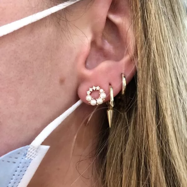 Fashion Spike Sterling Silver Hoop Earrings for Women Girls Men Hypoallergenic Minimalist Huggie Small Sleeper Hoops Cartilage Cuff Helix Stud Wrap Personalized Punk JewelryGold Plated