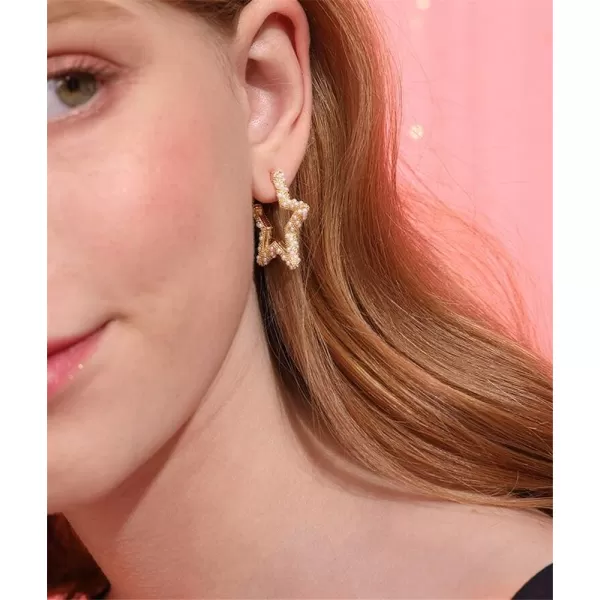 Faux Pearl Star Hoop Dangle Stud Earrings for Women Girls Gold Plated Dipped Geometrical Huggie Open Hoops Drop Hypoallergenic Lucky Post Birthday Wedding Gift for FriendsFaux Pearl Star Hoop Dangle Stud Earrings for Women Girls Gold Plated Dipped Geometrical Huggie Open Hoops Drop Hypoallergenic Lucky Post Birthday Wedding Gift for Friends