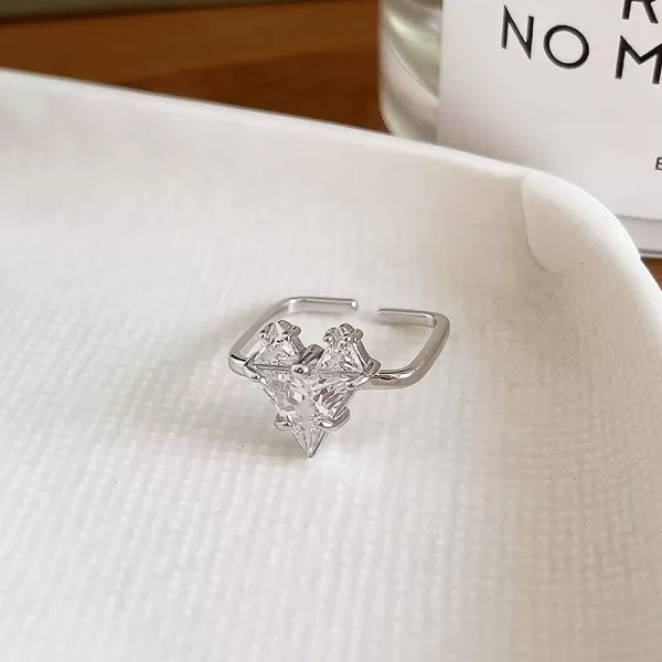 Geometric CZ Love Heart 925 Sterling Silver Wedding Engagement Ring for Women Girls Statement Expandable Square Retangle Open Wrap Finger Rings Comfort Fit Cute Promise Anniversary Birthday Jewelry for HerGeometric CZ Love Heart 925 Sterling Silver Wedding Engagement Ring for Women Girls Statement Expandable Square Retangle Open Wrap Finger Rings Comfort Fit Cute Promise Anniversary Birthday Jewelry for Her