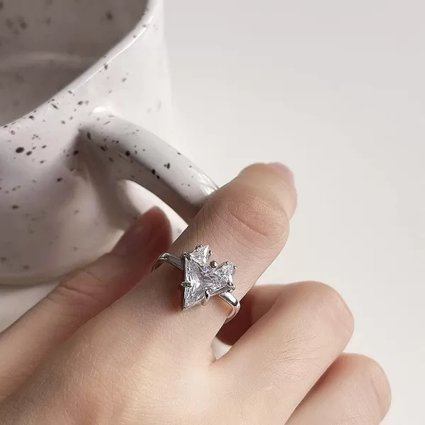 Geometric CZ Love Heart 925 Sterling Silver Wedding Engagement Ring for Women Girls Statement Expandable Square Retangle Open Wrap Finger Rings Comfort Fit Cute Promise Anniversary Birthday Jewelry for HerGeometric CZ Love Heart 925 Sterling Silver Wedding Engagement Ring for Women Girls Statement Expandable Square Retangle Open Wrap Finger Rings Comfort Fit Cute Promise Anniversary Birthday Jewelry for Her