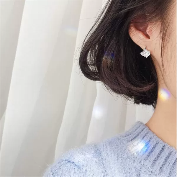 Ginko Leaf Drop Earrings for Women Girls S925 Sterling Silver Pierced Ear Fashion Minimalist Simple Cute Ginkgo Leaf Short Dangle Stud Hook Nickel Free Earring Birthday Christmas Gifts for Best FriendGinko Leaf Drop Earrings for Women Girls S925 Sterling Silver Pierced Ear Fashion Minimalist Simple Cute Ginkgo Leaf Short Dangle Stud Hook Nickel Free Earring Birthday Christmas Gifts for Best Friend