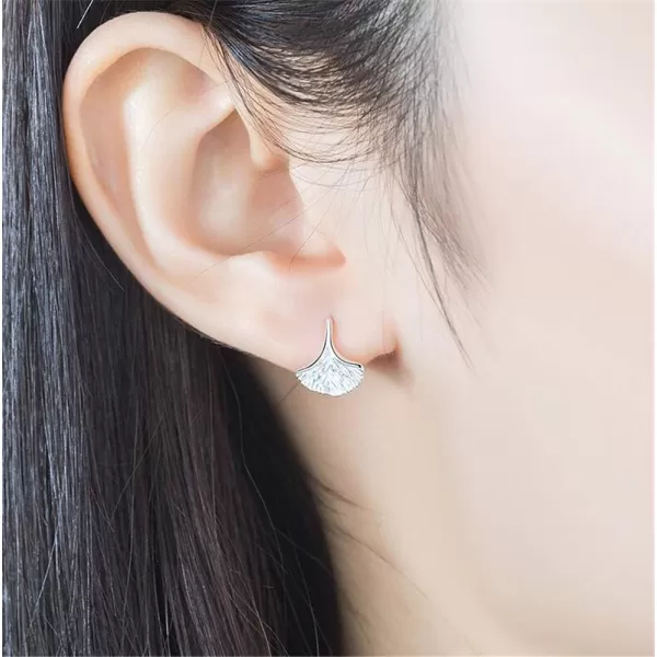 Ginko Leaf Drop Earrings for Women Girls S925 Sterling Silver Pierced Ear Fashion Minimalist Simple Cute Ginkgo Leaf Short Dangle Stud Hook Nickel Free Earring Birthday Christmas Gifts for Best FriendGinko Leaf Drop Earrings for Women Girls S925 Sterling Silver Pierced Ear Fashion Minimalist Simple Cute Ginkgo Leaf Short Dangle Stud Hook Nickel Free Earring Birthday Christmas Gifts for Best Friend