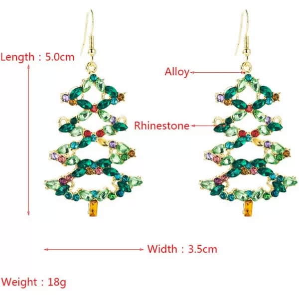 Glittery Crystal Tree Dangle Hook Earrings for Women Girls Hypoallergenic Cubic Zirconia Big Xmas Statement Drop Dangling Stud Earrings Fashion Lightweight Christmas Jewelry GiftsGlittery Crystal Tree Dangle Hook Earrings for Women Girls Hypoallergenic Cubic Zirconia Big Xmas Statement Drop Dangling Stud Earrings Fashion Lightweight Christmas Jewelry Gifts