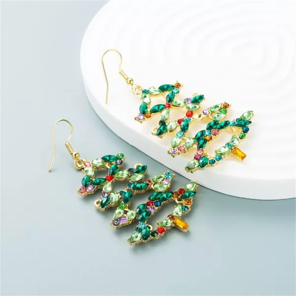 Glittery Crystal Tree Dangle Hook Earrings for Women Girls Hypoallergenic Cubic Zirconia Big Xmas Statement Drop Dangling Stud Earrings Fashion Lightweight Christmas Jewelry GiftsGlittery Crystal Tree Dangle Hook Earrings for Women Girls Hypoallergenic Cubic Zirconia Big Xmas Statement Drop Dangling Stud Earrings Fashion Lightweight Christmas Jewelry Gifts