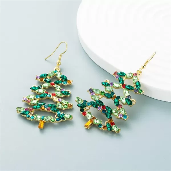 Glittery Crystal Tree Dangle Hook Earrings for Women Girls Hypoallergenic Cubic Zirconia Big Xmas Statement Drop Dangling Stud Earrings Fashion Lightweight Christmas Jewelry GiftsGlittery Crystal Tree Dangle Hook Earrings for Women Girls Hypoallergenic Cubic Zirconia Big Xmas Statement Drop Dangling Stud Earrings Fashion Lightweight Christmas Jewelry Gifts