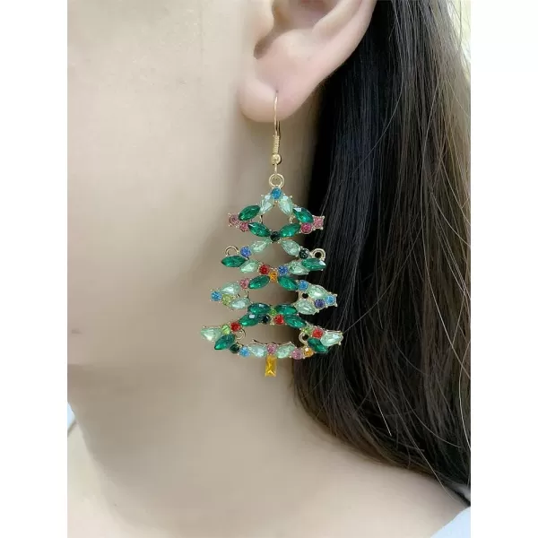 Glittery Crystal Tree Dangle Hook Earrings for Women Girls Hypoallergenic Cubic Zirconia Big Xmas Statement Drop Dangling Stud Earrings Fashion Lightweight Christmas Jewelry GiftsGlittery Crystal Tree Dangle Hook Earrings for Women Girls Hypoallergenic Cubic Zirconia Big Xmas Statement Drop Dangling Stud Earrings Fashion Lightweight Christmas Jewelry Gifts