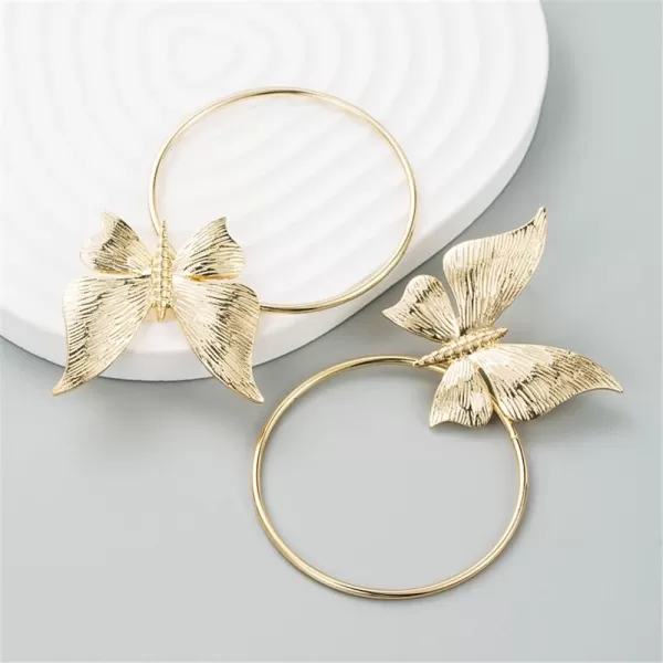 Gold Butterfly Circle Dangle Earrings for Women Girls Charms Big Round Hoop Drop Dangling Piercing Stud Earring Hypoallergenic Nickle Free Boho Party JewelryGold Butterfly Circle Dangle Earrings for Women Girls Charms Big Round Hoop Drop Dangling Piercing Stud Earring Hypoallergenic Nickle Free Boho Party Jewelry