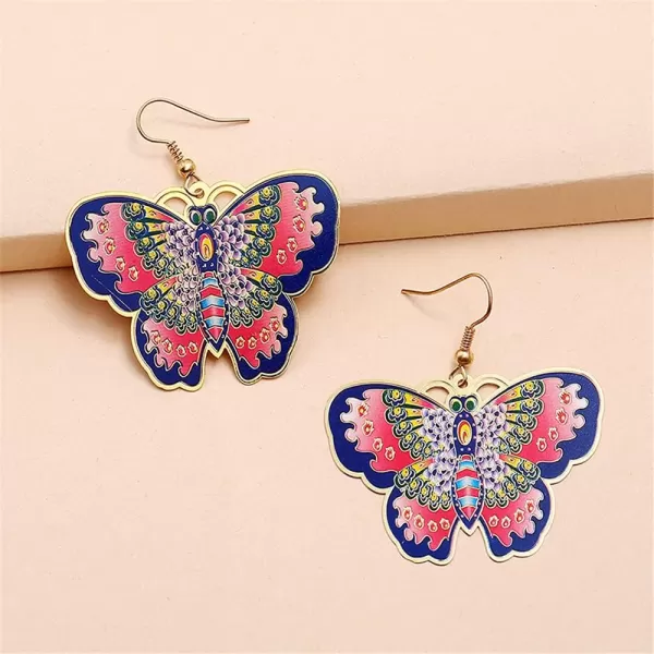 Gold Butterfly Dangle Drop Earrings for Women Girls Colorful Enameled Boho Big Flat Lightweight Statement Dangling Hook Stud Earring Nickel Free Retro Exaggerated Y2K JewelryGold Butterfly Dangle Drop Earrings for Women Girls Colorful Enameled Boho Big Flat Lightweight Statement Dangling Hook Stud Earring Nickel Free Retro Exaggerated Y2K Jewelry