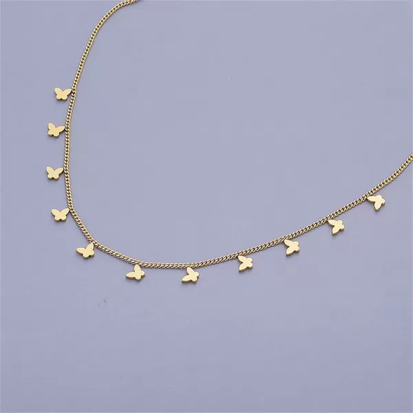 Gold Butterfly Stainless Steel Pendant Necklace for Women Girl Dainty Cute Butterflies Animal Adjustable Charm Chain Choker Necklaces Wedding Birthday Party Christmas Jewelry Gift 18 InchesGold Butterfly Stainless Steel Pendant Necklace for Women Girl Dainty Cute Butterflies Animal Adjustable Charm Chain Choker Necklaces Wedding Birthday Party Christmas Jewelry Gift 18 Inches