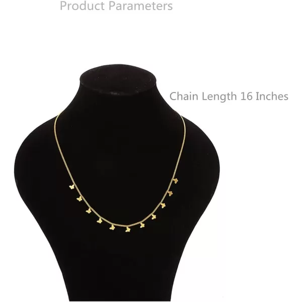Gold Butterfly Stainless Steel Pendant Necklace for Women Girl Dainty Cute Butterflies Animal Adjustable Charm Chain Choker Necklaces Wedding Birthday Party Christmas Jewelry Gift 18 InchesGold Butterfly Stainless Steel Pendant Necklace for Women Girl Dainty Cute Butterflies Animal Adjustable Charm Chain Choker Necklaces Wedding Birthday Party Christmas Jewelry Gift 18 Inches