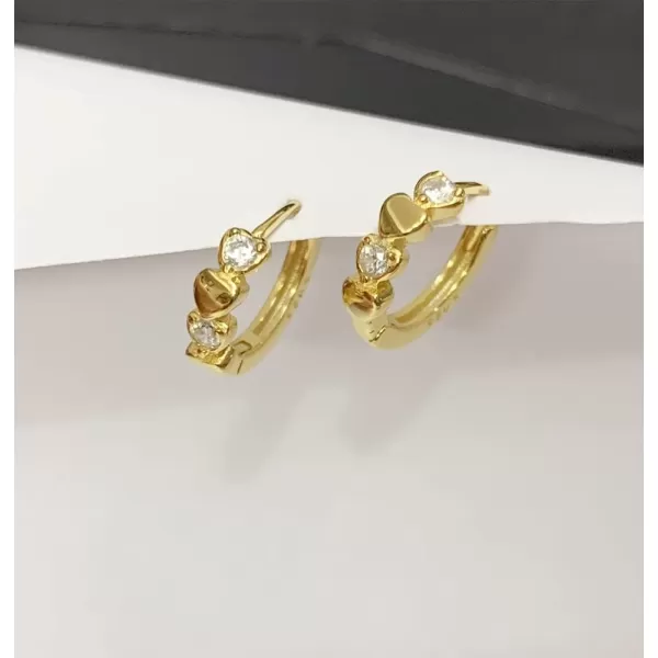 Gold Double Love Heart Cubic Zirconia Small Hoop Earrings for Women Girls 925 Sterling Silver Cartilage Tiny Cute Huggie Hoops Hypoallergenic Nickel Free Jewelry Dainty GiftsGold Double Love Heart Cubic Zirconia Small Hoop Earrings for Women Girls 925 Sterling Silver Cartilage Tiny Cute Huggie Hoops Hypoallergenic Nickel Free Jewelry Dainty Gifts