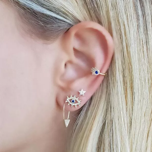 Gold Evil Eye Hand Non Piercing Ear Cuff Wrap Earrings for Women Girls Cubic Zirconia Dainty CZ Hamsa Hands Fatima Cartilage Open Hoop Fashion Protective Lucky Jewelry GiftsGold Evil Eye Hand Non Piercing Ear Cuff Wrap Earrings for Women Girls Cubic Zirconia Dainty CZ Hamsa Hands Fatima Cartilage Open Hoop Fashion Protective Lucky Jewelry Gifts