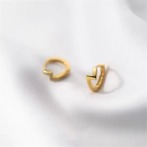 Gold Lightning Bolt Earrings Small Hoop 925 Sterling Silver Earring for Women Girls Tiny Huggie Hoops Cartilage Hypoallergenic Fashion Punk Jewelry 75mmGold Lightning Bolt Earrings Small Hoop 925 Sterling Silver Earring for Women Girls Tiny Huggie Hoops Cartilage Hypoallergenic Fashion Punk Jewelry 75mm