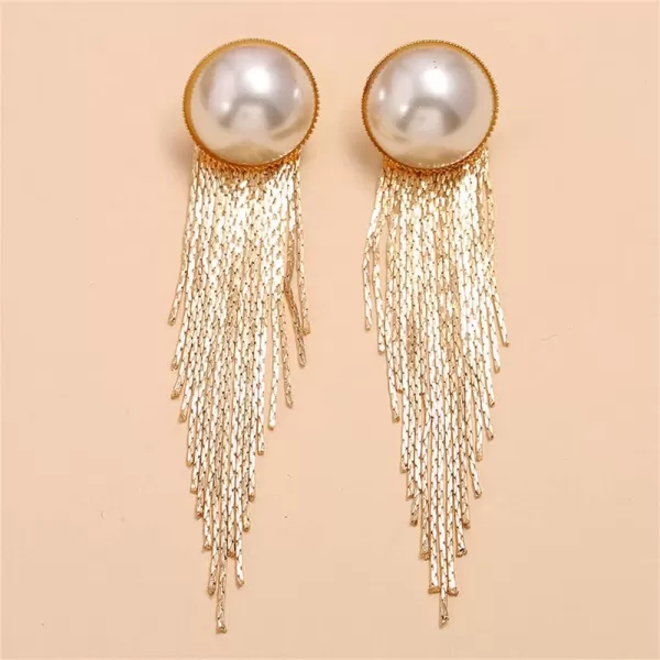 Gold Long Tassel Shell Pearl Dangle Earrings for Women Girls Boho Bling Chandelier Sleek Chains Drop Dangling Round Jacket Stud Nickel Free Fashion Wedding Birthday Christmas Jewelry GiftsGold Long Tassel Shell Pearl Dangle Earrings for Women Girls Boho Bling Chandelier Sleek Chains Drop Dangling Round Jacket Stud Nickel Free Fashion Wedding Birthday Christmas Jewelry Gifts