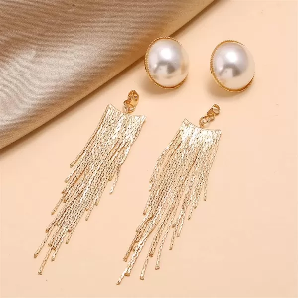 Gold Long Tassel Shell Pearl Dangle Earrings for Women Girls Boho Bling Chandelier Sleek Chains Drop Dangling Round Jacket Stud Nickel Free Fashion Wedding Birthday Christmas Jewelry GiftsGold Long Tassel Shell Pearl Dangle Earrings for Women Girls Boho Bling Chandelier Sleek Chains Drop Dangling Round Jacket Stud Nickel Free Fashion Wedding Birthday Christmas Jewelry Gifts
