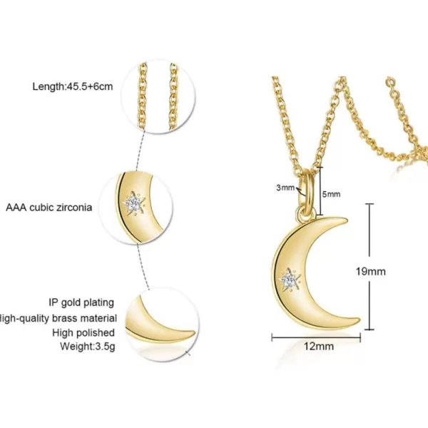 Gold Plated Moon Pendant Necklace for Women Girls with Charm Crystal Star Round Disc Coin Karma Half Moon Choker Simle Chain Necklace Dainty Fashion Jewelry Gifts for Best Friend CrescentGold Plated Moon Pendant Necklace for Women Girls with Charm Crystal Star Round Disc Coin Karma Half Moon Choker Simle Chain Necklace Dainty Fashion Jewelry Gifts for Best Friend Crescent
