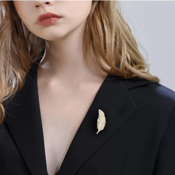 Gold Rhinestone Feather Brooch Pin for Women Men Fashion Crystal Delicate Leaf Brooch Lapel Pins Elegant Dress Accessories Jewelry Boutonniere Corsage for Hat Bag Suit Tie Wedding BirthdayGold Rhinestone Feather Brooch Pin for Women Men Fashion Crystal Delicate Leaf Brooch Lapel Pins Elegant Dress Accessories Jewelry Boutonniere Corsage for Hat Bag Suit Tie Wedding Birthday