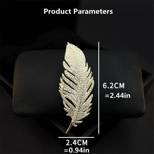 Gold Rhinestone Feather Brooch Pin for Women Men Fashion Crystal Delicate Leaf Brooch Lapel Pins Elegant Dress Accessories Jewelry Boutonniere Corsage for Hat Bag Suit Tie Wedding BirthdayGold Rhinestone Feather Brooch Pin for Women Men Fashion Crystal Delicate Leaf Brooch Lapel Pins Elegant Dress Accessories Jewelry Boutonniere Corsage for Hat Bag Suit Tie Wedding Birthday