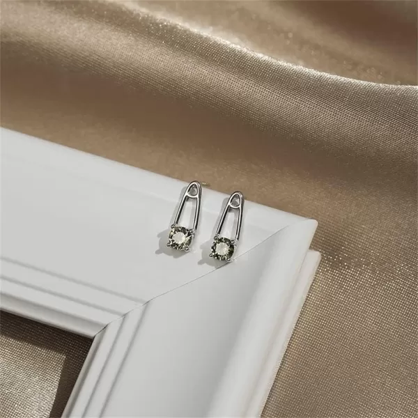 Green CZ Safety Pin Earrings 925 Sterling Silver Cute Small Olivine Stud Cartilage Earring for Women Girls Hypoallergenic Piercing Post Tragus Fashion Unique Crystal Jewelry Dainty Gifts BirthdayGreen CZ Safety Pin Earrings 925 Sterling Silver Cute Small Olivine Stud Cartilage Earring for Women Girls Hypoallergenic Piercing Post Tragus Fashion Unique Crystal Jewelry Dainty Gifts Birthday