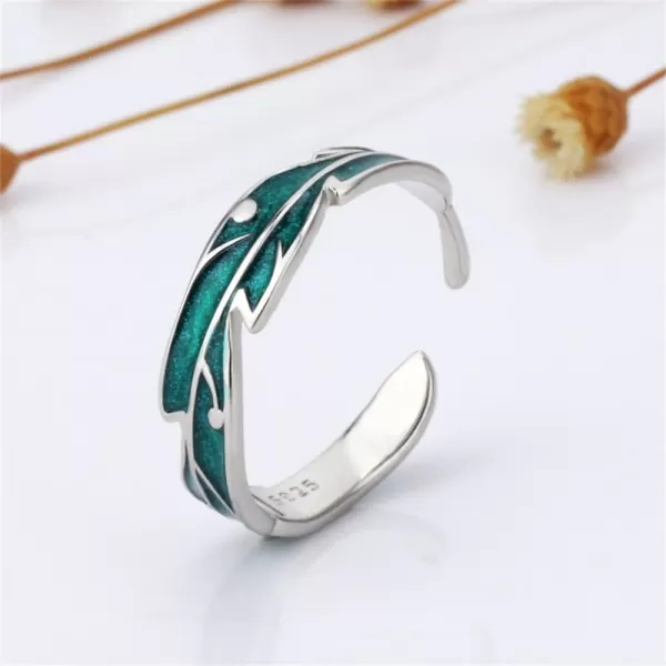 Green Leaf Couple Rings Sets for Him and Her 925 Sterling Silver Adjustable Palm Leaves Promise Engagement Statement Open Wrap Finger Tail Ring for Women Men Comfort Fit Wedding Anniversary BFF Gifts 2 PCsGreen Leaf Couple Rings Sets for Him and Her 925 Sterling Silver Adjustable Palm Leaves Promise Engagement Statement Open Wrap Finger Tail Ring for Women Men Comfort Fit Wedding Anniversary BFF Gifts 2 PCs