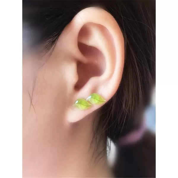 Green Leaf Earrings Stud for Women Teen Girls S925 Sterling Silver Post Pin Sleeper Piercing Ear Tiny Cute Tragus Earrings Hypoallergenic Minimalist Simple Summer Leaf Jewelry GiftGreen Leaf Earrings Stud for Women Teen Girls S925 Sterling Silver Post Pin Sleeper Piercing Ear Tiny Cute Tragus Earrings Hypoallergenic Minimalist Simple Summer Leaf Jewelry Gift