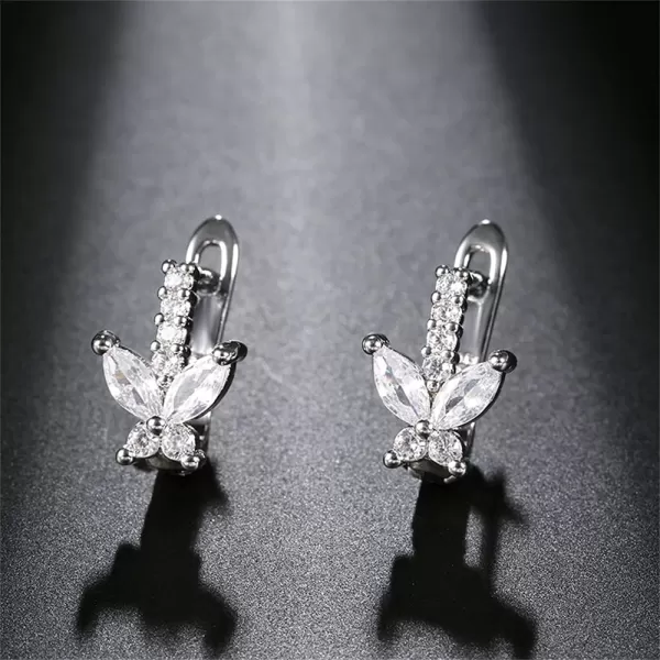 Huggie CZ Butterfly Small Hoop 14G Piercing Earrings for Women Girls 925 Silver Plated Delicate Diamond Lever Back ClickTop Wedding Birthday Graduation Jewelry Gift for Daughter SisterHuggie CZ Butterfly Small Hoop 14G Piercing Earrings for Women Girls 925 Silver Plated Delicate Diamond Lever Back ClickTop Wedding Birthday Graduation Jewelry Gift for Daughter Sister