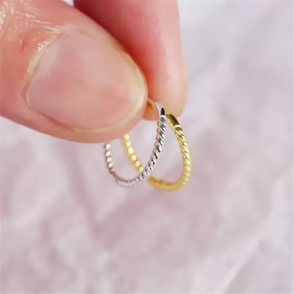 Huggie Small Hoop Earrings for Women Girls Sterling Silver Minimalist Cartilage Cuff Tragus Helix Huggie Endless Sleeper Hoops Hypoallergenic for Piercing Ear Faith Body Jewelry20g 12mm Silver
