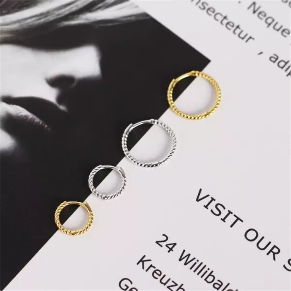 Huggie Small Hoop Earrings for Women Girls Sterling Silver Minimalist Cartilage Cuff Tragus Helix Huggie Endless Sleeper Hoops Hypoallergenic for Piercing Ear Faith Body Jewelry22g 8mm Gold