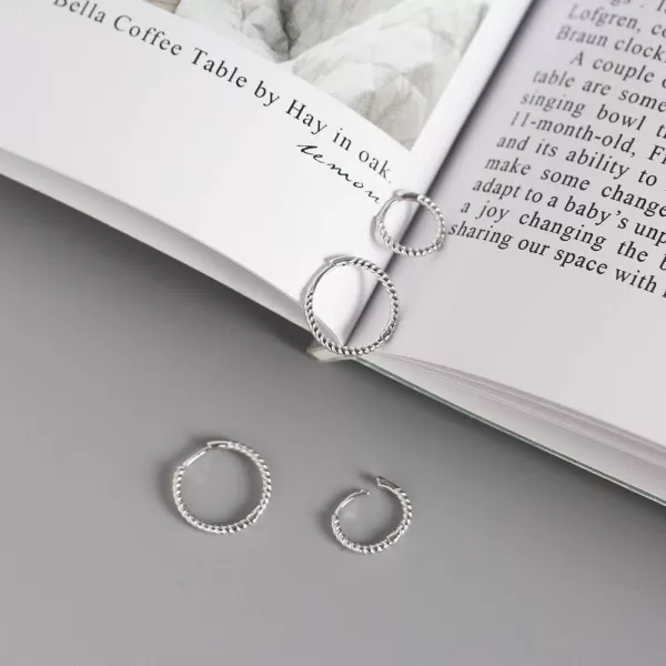 Huggie Small Hoop Earrings for Women Girls Sterling Silver Minimalist Cartilage Cuff Tragus Helix Huggie Endless Sleeper Hoops Hypoallergenic for Piercing Ear Faith Body Jewelry20g 12mm Silver