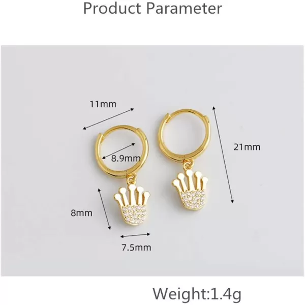 Huggie Small Sleeper Hoop Earrings for Women Girls Sterling Silver Cubic Zirconia with Charms Cute Drop Dangle Cuff Cartilage Helix Stud Dainty Multiple Jewelry CZ Gold CrownHuggie Small Sleeper Hoop Earrings for Women Girls Sterling Silver Cubic Zirconia with Charms Cute Drop Dangle Cuff Cartilage Helix Stud Dainty Multiple Jewelry CZ Gold Crown