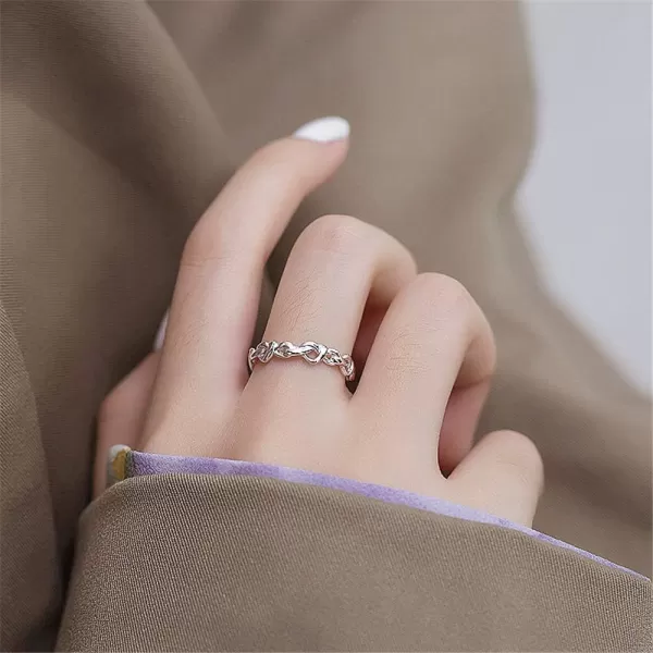Infinity Love Knot Heart S925 Sterling Silver Ring for Women Girls Engagement Promise Statement Eternity Hollow Out Expandable Open Wrap Finger Rings Comfort Fit Dainty Birthday Wedding Jewelry GiftInfinity Love Knot Heart S925 Sterling Silver Ring for Women Girls Engagement Promise Statement Eternity Hollow Out Expandable Open Wrap Finger Rings Comfort Fit Dainty Birthday Wedding Jewelry Gift
