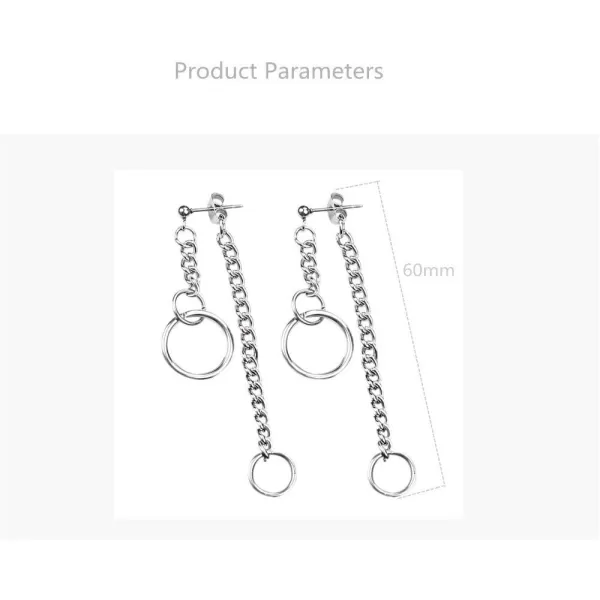 Interlocking Chain Drop Dangle Earrings Surgical Stainless Steel Hugie Hoops Tassel Dropping Dangly for Women Men Punk Ball Studs Hypoallergenic Fashion Unique JewelryInterlocking Chain Drop Dangle Earrings Surgical Stainless Steel Hugie Hoops Tassel Dropping Dangly for Women Men Punk Ball Studs Hypoallergenic Fashion Unique Jewelry