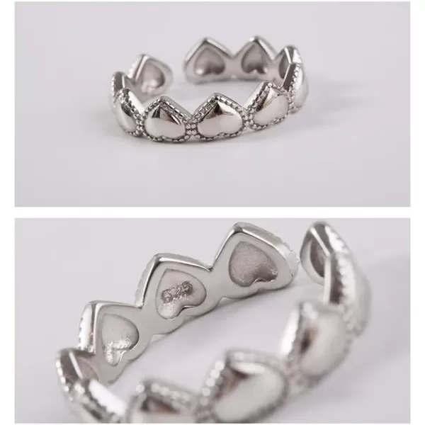 Lace Heart S925 Sterling Silver Ring for Women Girls Dainty Polished Engagement Promise Inifinity Love Expandable Open Finger Statement Rings Fashion Valentine Jewelry Gift for Girlfriend MomLace Heart S925 Sterling Silver Ring for Women Girls Dainty Polished Engagement Promise Inifinity Love Expandable Open Finger Statement Rings Fashion Valentine Jewelry Gift for Girlfriend Mom