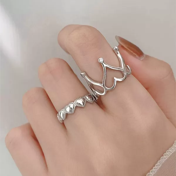 Lace Heart S925 Sterling Silver Ring for Women Girls Dainty Polished Engagement Promise Inifinity Love Expandable Open Finger Statement Rings Fashion Valentine Jewelry Gift for Girlfriend MomLace Heart S925 Sterling Silver Ring for Women Girls Dainty Polished Engagement Promise Inifinity Love Expandable Open Finger Statement Rings Fashion Valentine Jewelry Gift for Girlfriend Mom