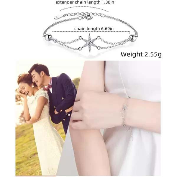 Layered CZ Star Ball Bead Bracelet for Women Girls 14K White Gold Plated Cubic Zirconia Birthstone Starry Adjustable Charm Chains Dainty Birthday Wedding Jewelry GiftLayered CZ Star Ball Bead Bracelet for Women Girls 14K White Gold Plated Cubic Zirconia Birthstone Starry Adjustable Charm Chains Dainty Birthday Wedding Jewelry Gift