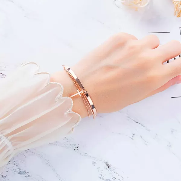 Layered Charm Cross Bracelet for Women Girls Metal 18K Rose Gold Plated MultiLayer Bangle Wrap Bracelets Hand Chain Adjustable Crucifix Religionary Friendship Jewelry Gift for Best Friend Sister MomLayered Charm Cross Bracelet for Women Girls Metal 18K Rose Gold Plated MultiLayer Bangle Wrap Bracelets Hand Chain Adjustable Crucifix Religionary Friendship Jewelry Gift for Best Friend Sister Mom