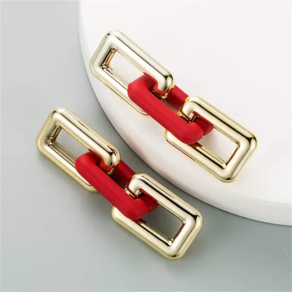 Long Chain Dangle Earrings for Women Girls Gold Plated Minimalist Big Rectangle Link Chains Statement Drop Dangling Hypoallergenic Stud Earring Fashion Hip Hop Y2K Party Jewelry Unique Gifts RedLong Chain Dangle Earrings for Women Girls Gold Plated Minimalist Big Rectangle Link Chains Statement Drop Dangling Hypoallergenic Stud Earring Fashion Hip Hop Y2K Party Jewelry Unique Gifts Red