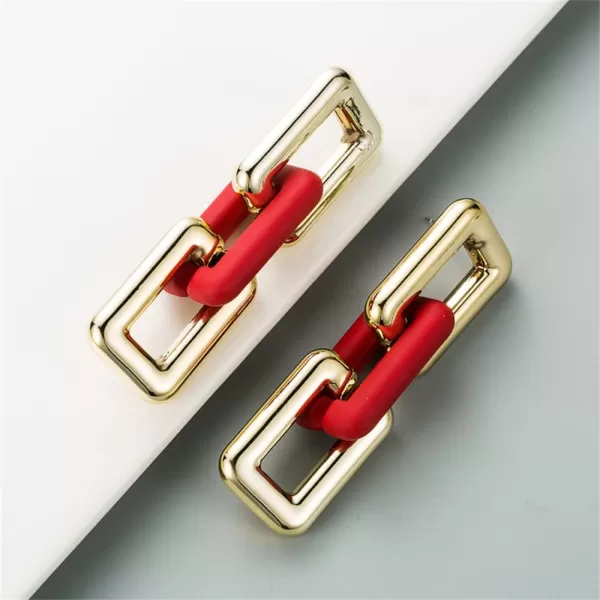 Long Chain Dangle Earrings for Women Girls Gold Plated Minimalist Big Rectangle Link Chains Statement Drop Dangling Hypoallergenic Stud Earring Fashion Hip Hop Y2K Party Jewelry Unique Gifts RedLong Chain Dangle Earrings for Women Girls Gold Plated Minimalist Big Rectangle Link Chains Statement Drop Dangling Hypoallergenic Stud Earring Fashion Hip Hop Y2K Party Jewelry Unique Gifts Red
