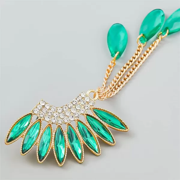 Long Crystal Wings Dangle Earrings for Women Girls Gold Plated Tassel Chain Drop Dangling Climber Stud Earring Exggerated Lightweight Christmas Birthday Wedding Jewelry GiftsGreen