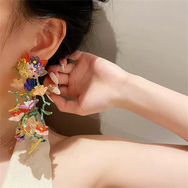 Long Dangle Acrylic Flowers Earrings for Women Girls 925 Sterling Silver Post Colorful Resin Tassel Flower Petal Leaf Cluster Exaggerated Statement Drop Stud Retro Party Prom Y2K GargennbspJewelry GiftsLong Dangle Acrylic Flowers Earrings for Women Girls 925 Sterling Silver Post Colorful Resin Tassel Flower Petal Leaf Cluster Exaggerated Statement Drop Stud Retro Party Prom Y2K GargennbspJewelry Gifts
