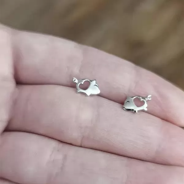 Love Heart Cute Pig Sterling Silver Studs Earrings for Women Teen Girls Sensitive Ears Tiny Lucky PostLove Heart Cute Pig Sterling Silver Studs Earrings for Women Teen Girls Sensitive Ears Tiny Lucky Post