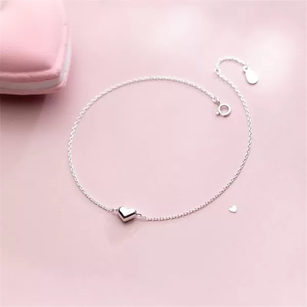 Lovely Sterling Silver Heart Anklets for Women Teen Girls Cute Charm Boho Anklet Bracelet Adjustable Foot Chains Beach Wedding Birthday Body Jewelry Party Gift 8 inchLovely Sterling Silver Heart Anklets for Women Teen Girls Cute Charm Boho Anklet Bracelet Adjustable Foot Chains Beach Wedding Birthday Body Jewelry Party Gift 8 inch