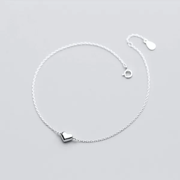 Lovely Sterling Silver Heart Anklets for Women Teen Girls Cute Charm Boho Anklet Bracelet Adjustable Foot Chains Beach Wedding Birthday Body Jewelry Party Gift 8 inchLovely Sterling Silver Heart Anklets for Women Teen Girls Cute Charm Boho Anklet Bracelet Adjustable Foot Chains Beach Wedding Birthday Body Jewelry Party Gift 8 inch