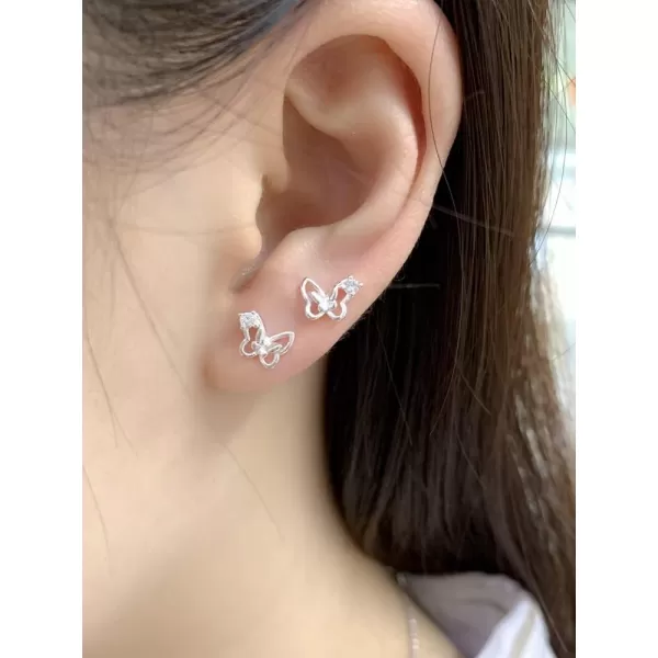 Mini CZ Butterfly Earrings Sterling Silver Small Stud for Women Girls Hypoallergenic Tiny Cute Hollow Animal Studs Cartilage Tragus Post Pin Dainty Piercing Jewelry GiftsMini CZ Butterfly Earrings Sterling Silver Small Stud for Women Girls Hypoallergenic Tiny Cute Hollow Animal Studs Cartilage Tragus Post Pin Dainty Piercing Jewelry Gifts