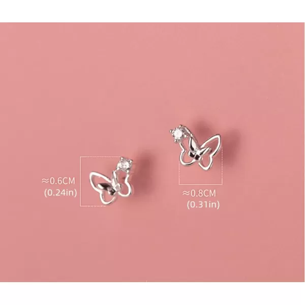 Mini CZ Butterfly Earrings Sterling Silver Small Stud for Women Girls Hypoallergenic Tiny Cute Hollow Animal Studs Cartilage Tragus Post Pin Dainty Piercing Jewelry GiftsMini CZ Butterfly Earrings Sterling Silver Small Stud for Women Girls Hypoallergenic Tiny Cute Hollow Animal Studs Cartilage Tragus Post Pin Dainty Piercing Jewelry Gifts